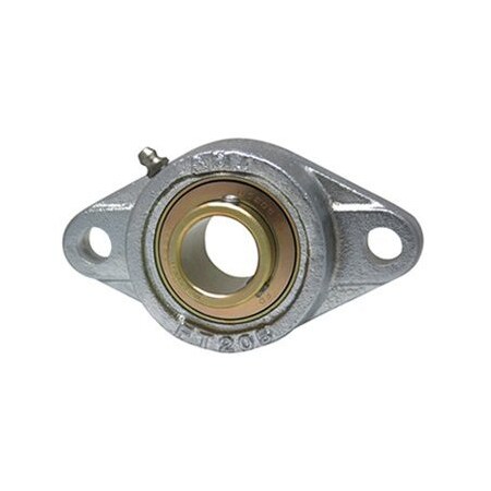 Ami Bearings AMI BEARINGS -SINGLE ROW BALL BEARING - 1-3/8in ZINC WIDE SET SCREW NICKEL 2-BOLT FLANGE UCFT207-22NPMZ2